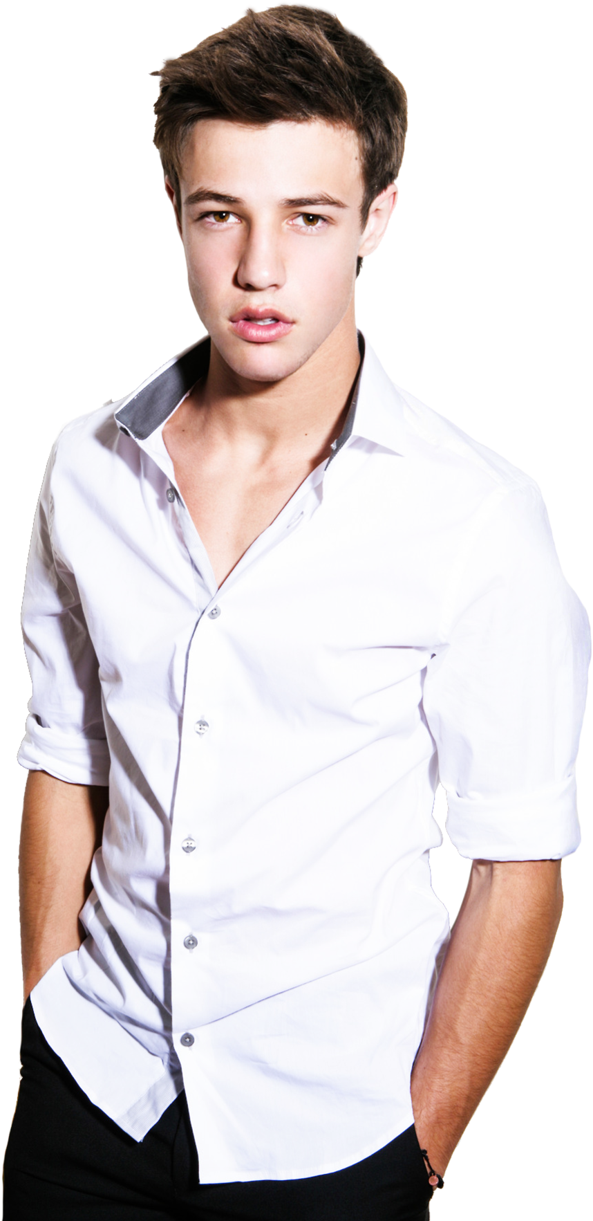 Young Manin White Shirt PNG image