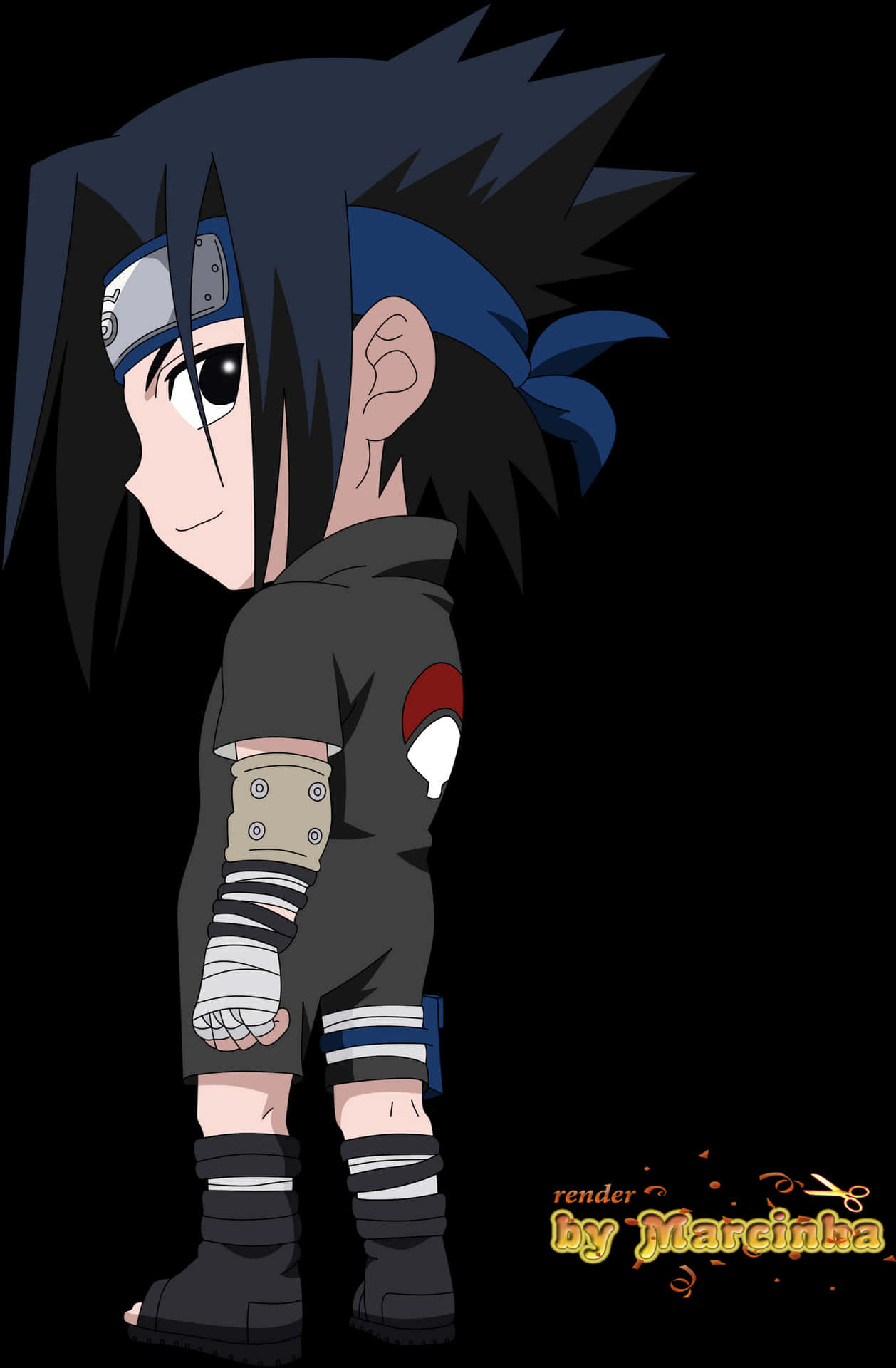 Young Sasuke Uchiha Anime Character PNG image