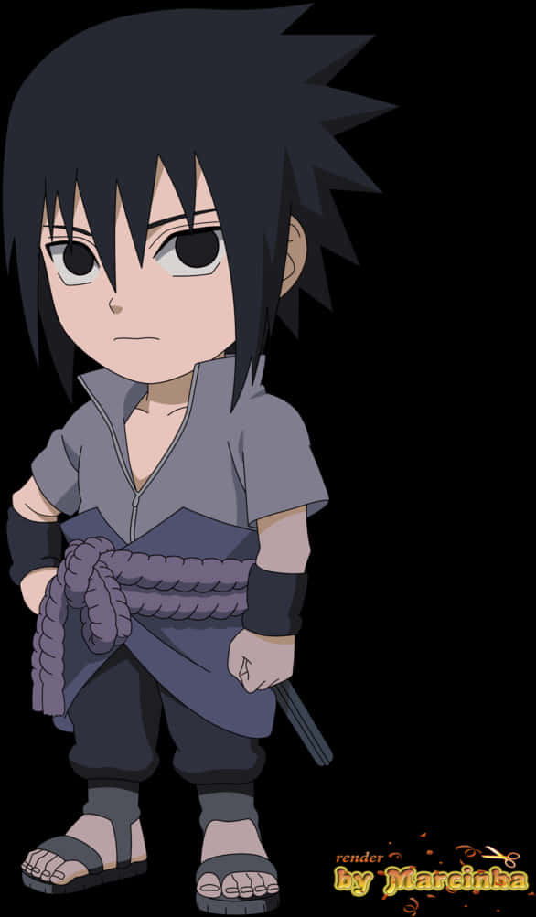 Young Sasuke Uchiha Render PNG image