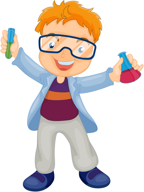 Young Scientist Cartoon Character PNG image