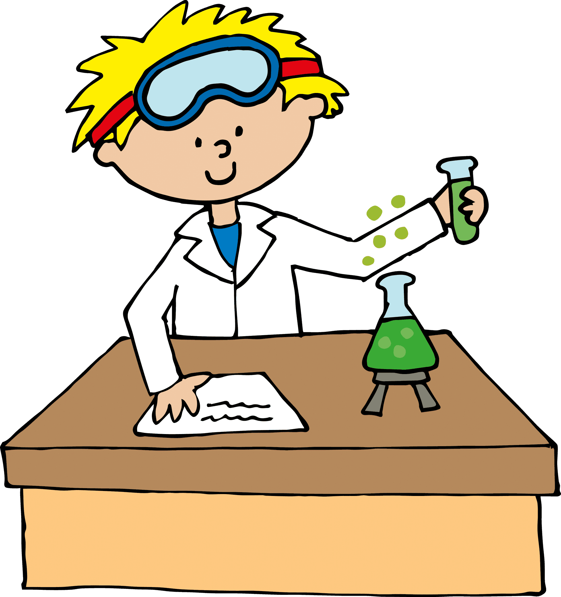 Young Scientist Conducting Experiment PNG image