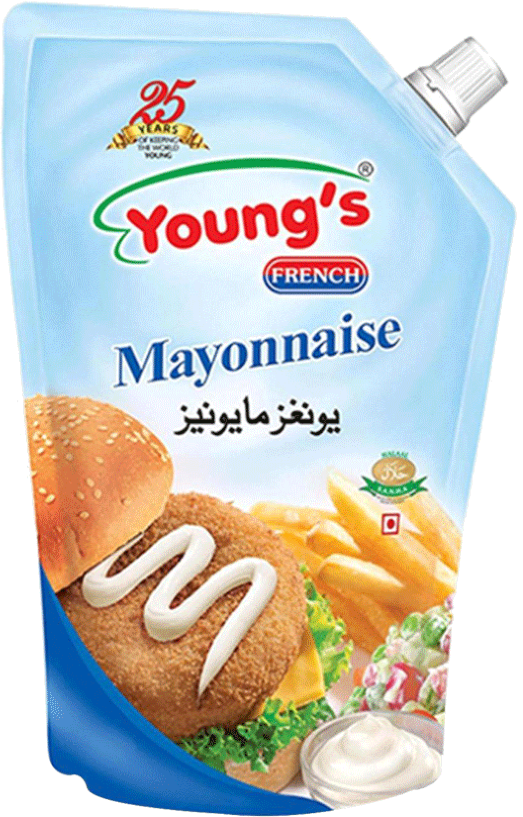 Youngs French Mayonnaise Pouch Product Image PNG image