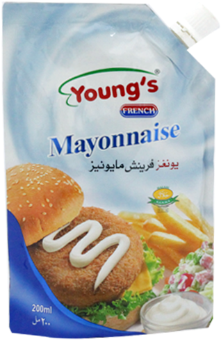 Youngs French Mayonnaise Pouch200ml PNG image