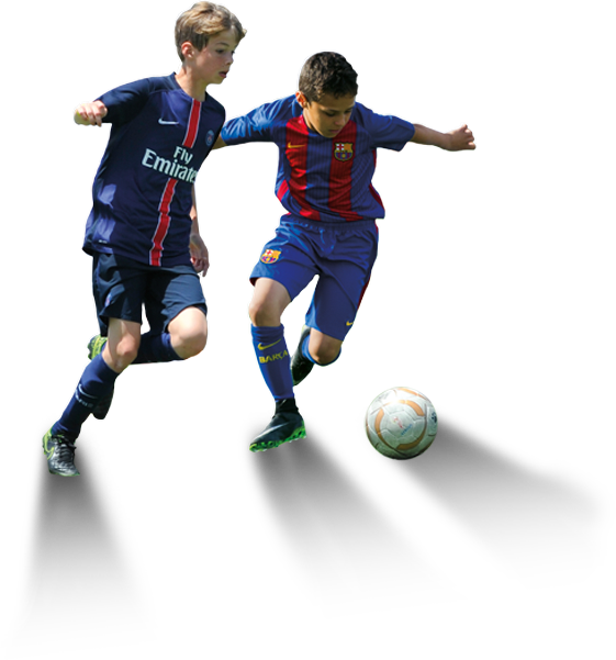 Youth Soccer Players Competingfor Ball PNG image