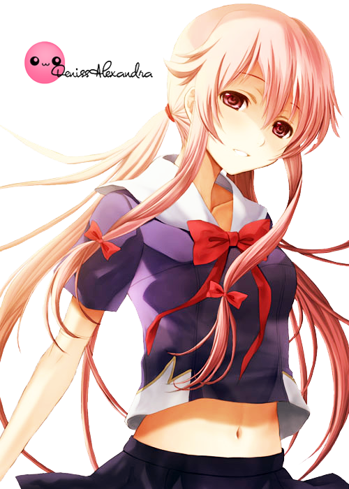 Yuno Gasai Anime Character PNG image