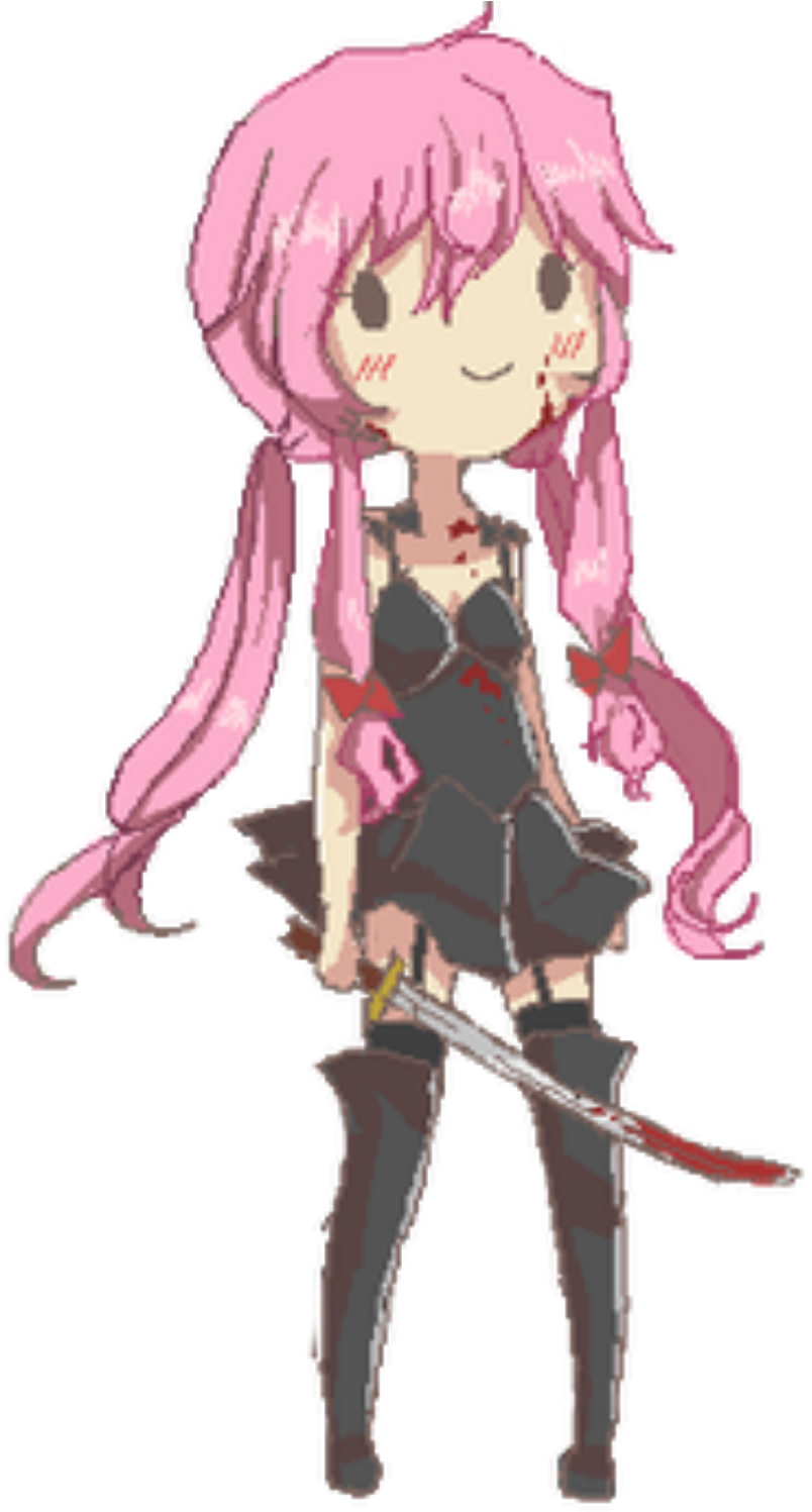 Yuno Gasai Anime Character PNG image