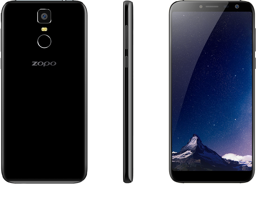 Z O P O Smartphone Three Views Black PNG image