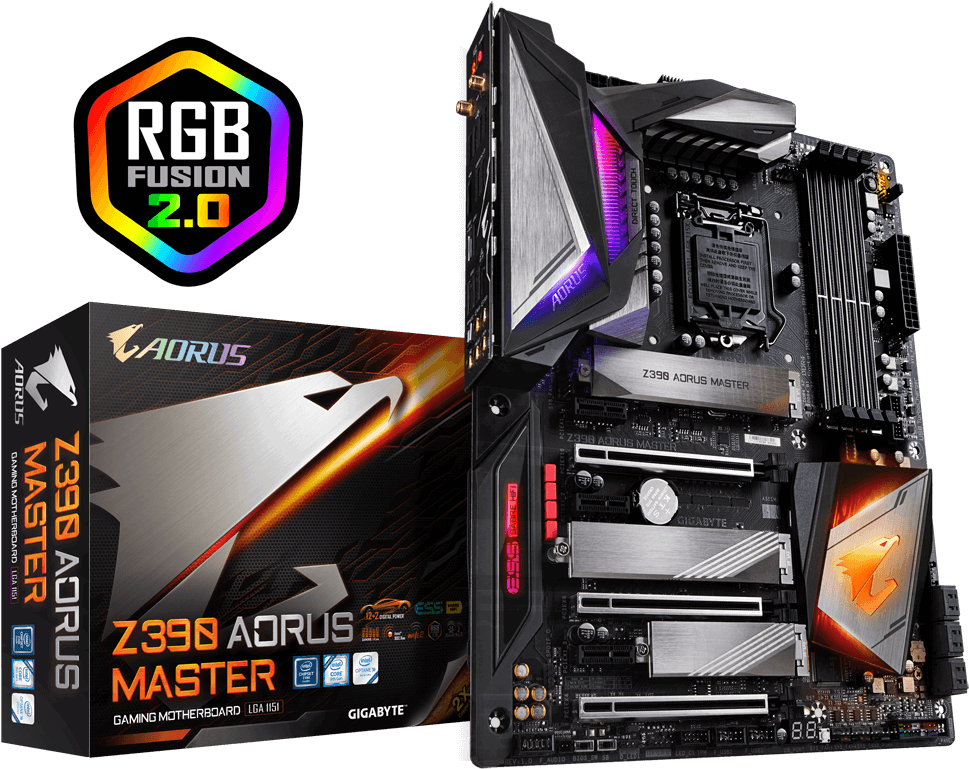 Z390 A O R U S Master Motherboard PNG image