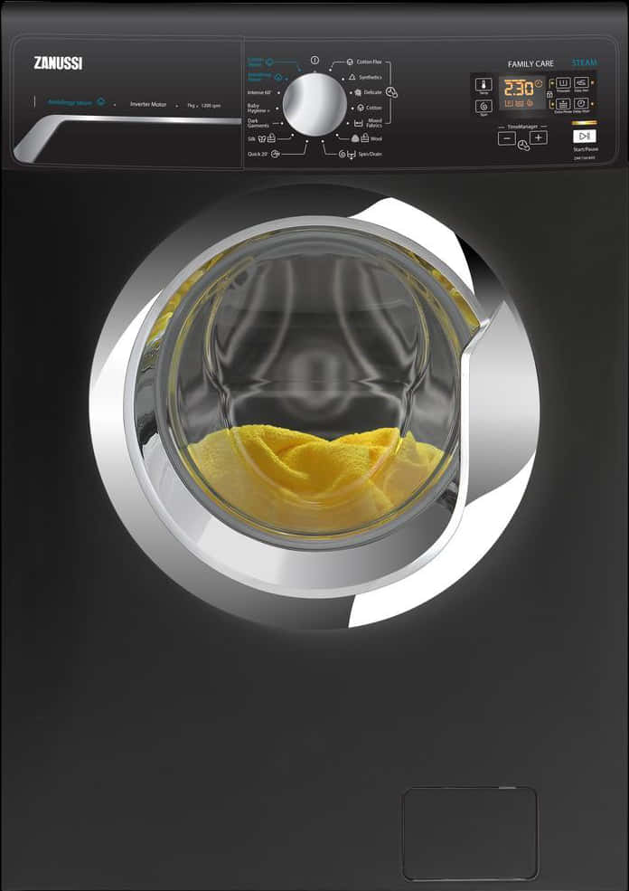 Zanussi Washing Machine Front View PNG image
