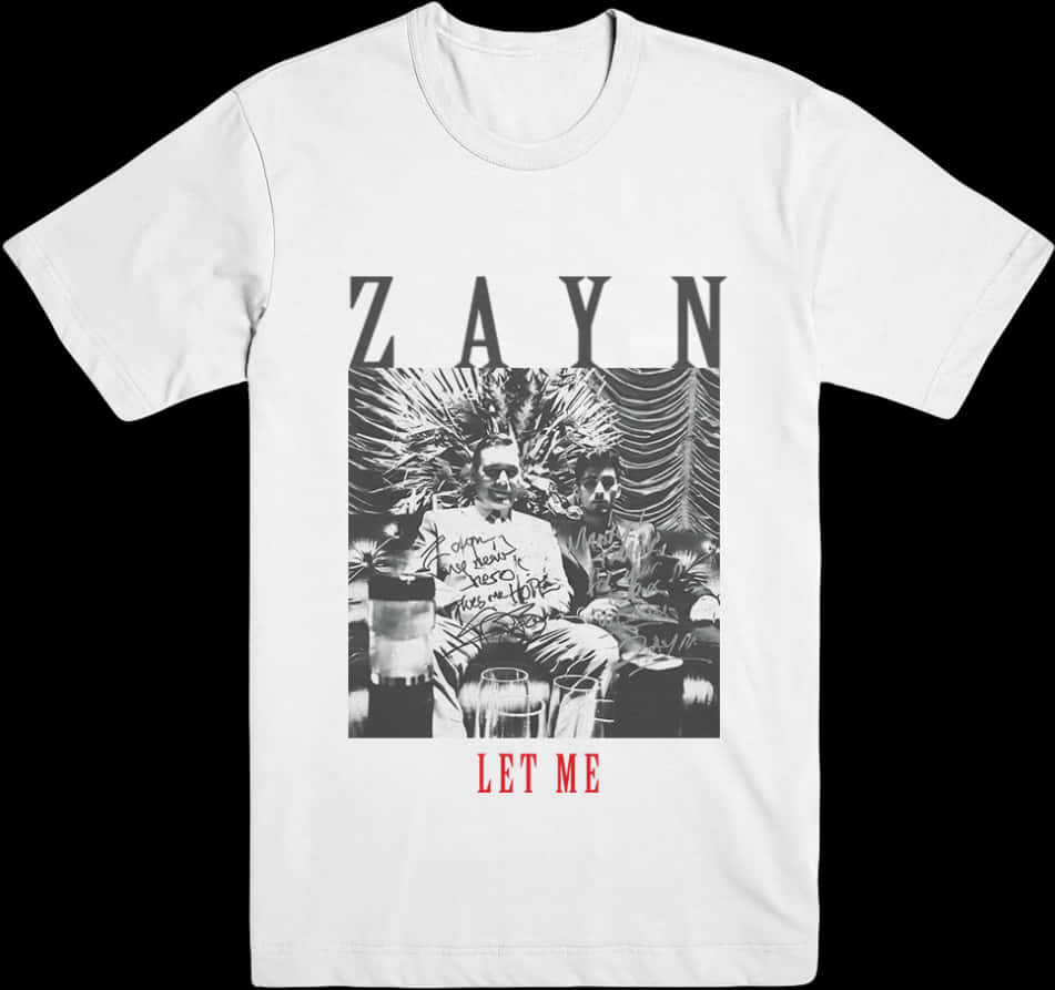 Zayn Let Me Graphic T Shirt PNG image