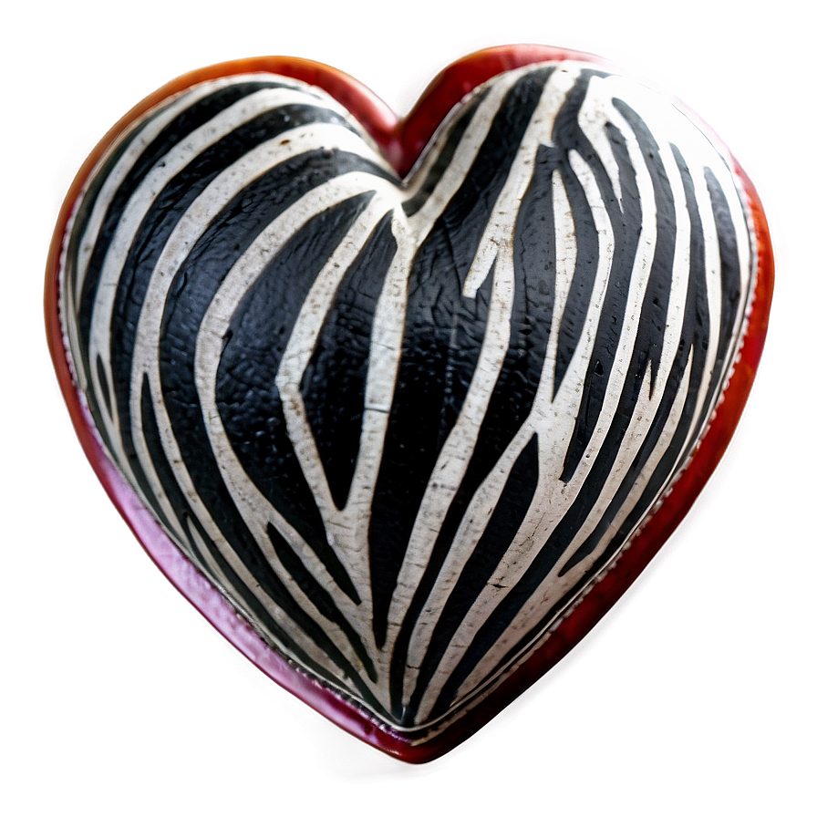 Zebra Print Heart Shape Png 06272024 PNG image