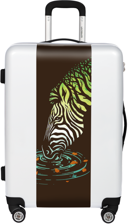 Zebra Themed Suitcase PNG image