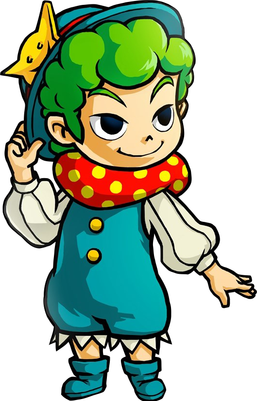 Zelda Animated Characterwith Green Hairand Scarf PNG image