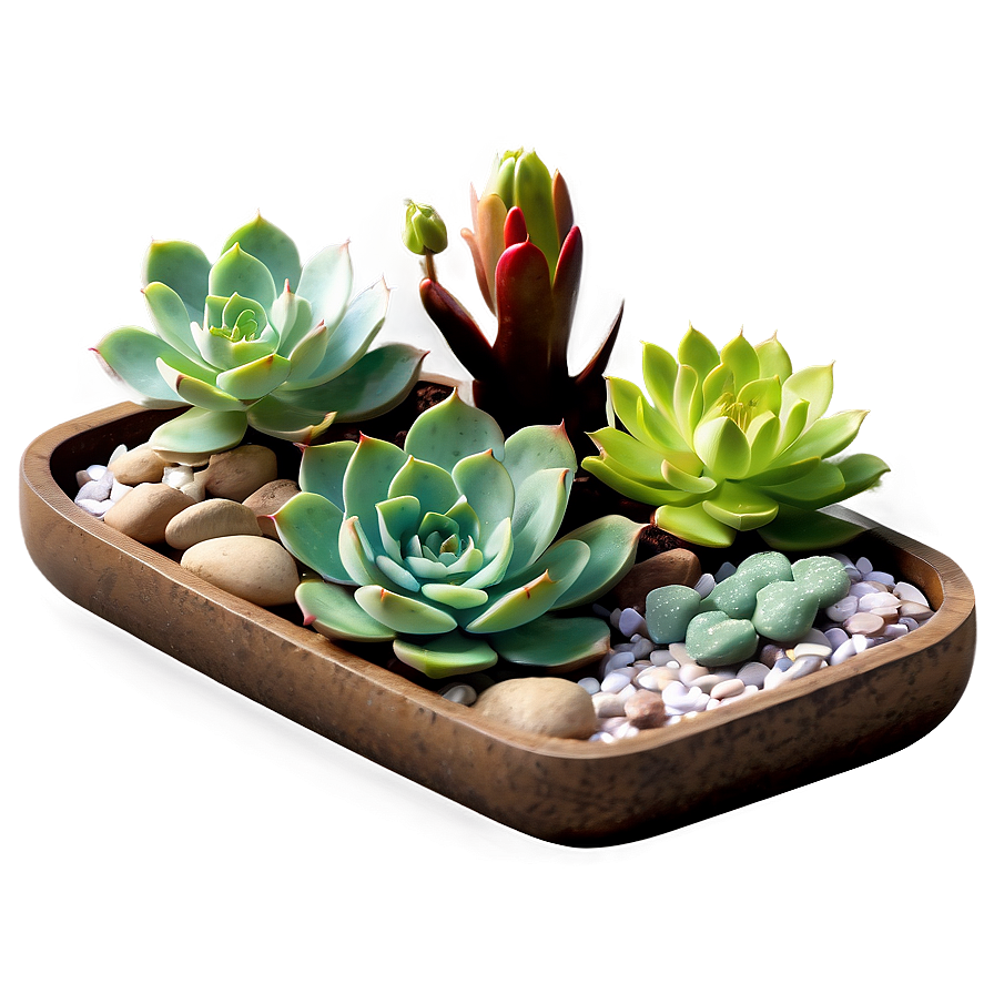 Zen Garden Succulents Png 06212024 PNG image