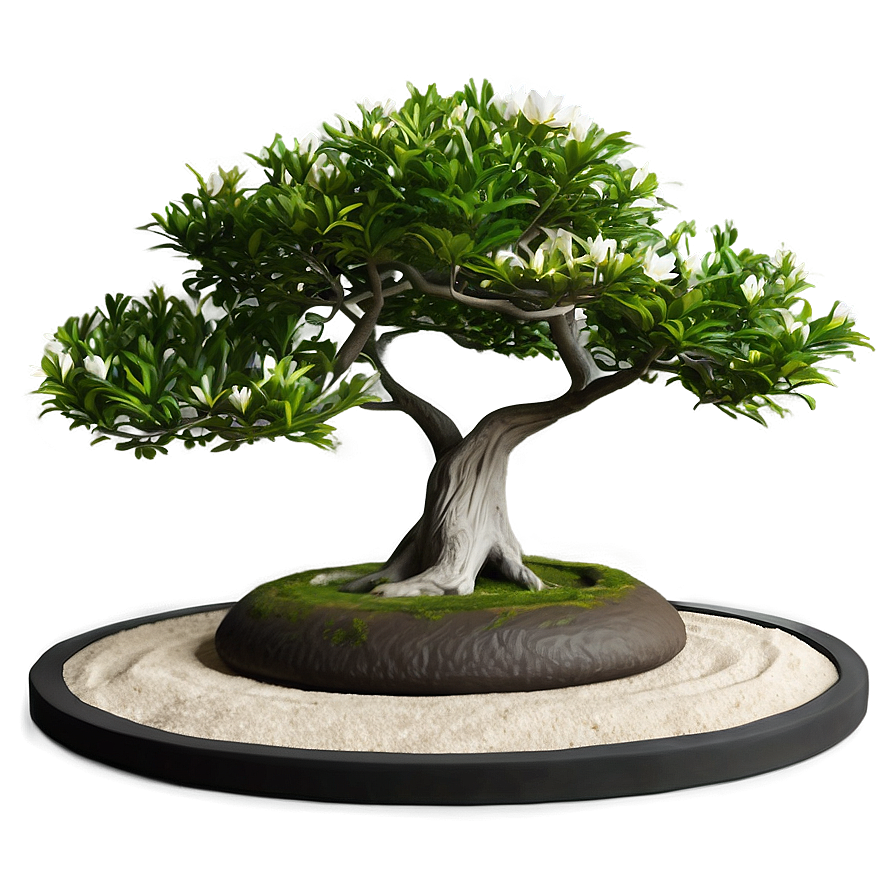 Zen Garden With Magnolia Tree Png Jyv PNG image