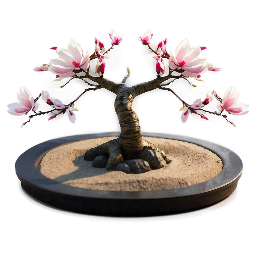 Zen Garden With Magnolia Tree Png Kwr PNG image