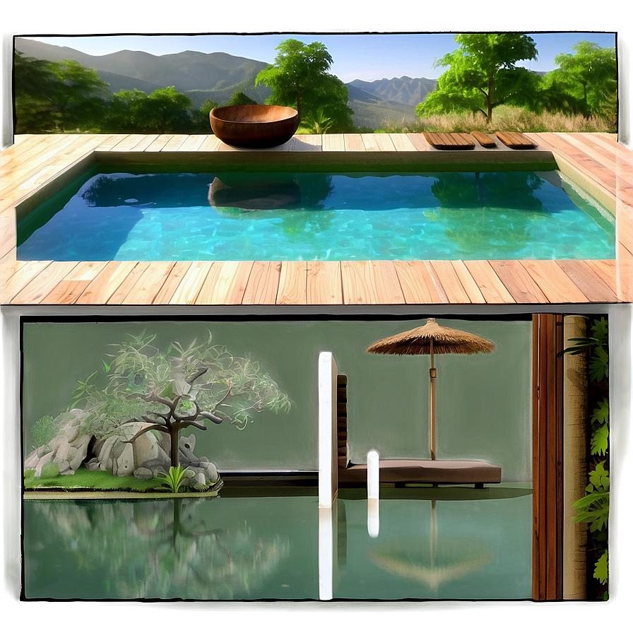 Zen Inspired Swimming Pool Png 06122024 PNG image