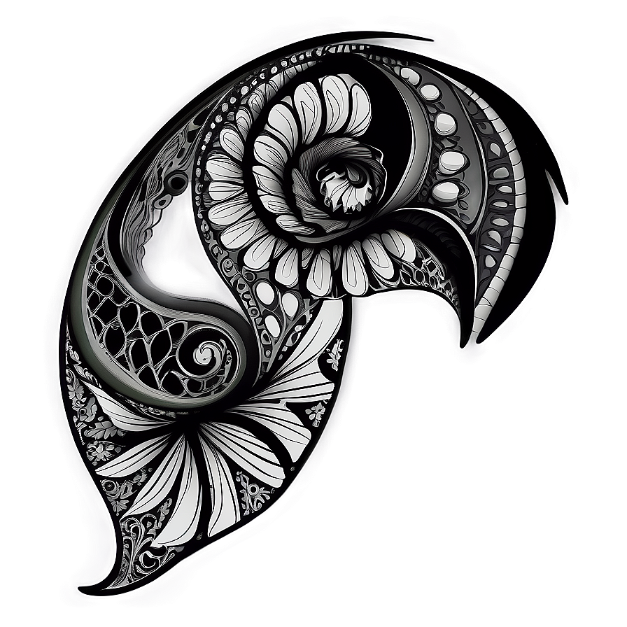 Zentangle Flourish Doodle Png 06212024 PNG image