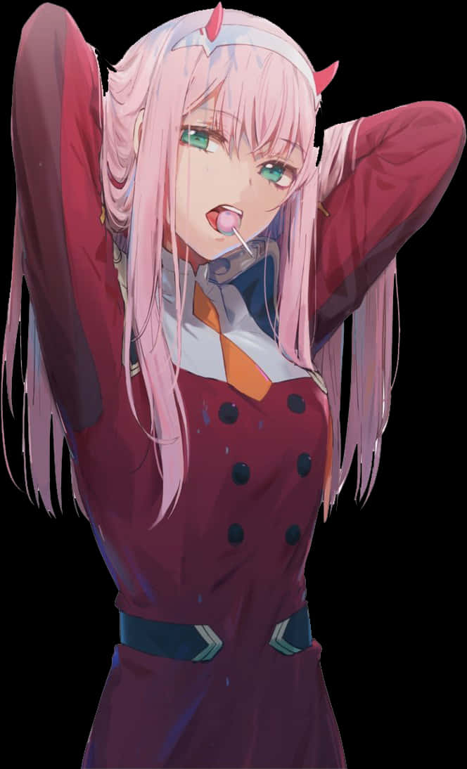 Zero Two Playful Pose PNG image