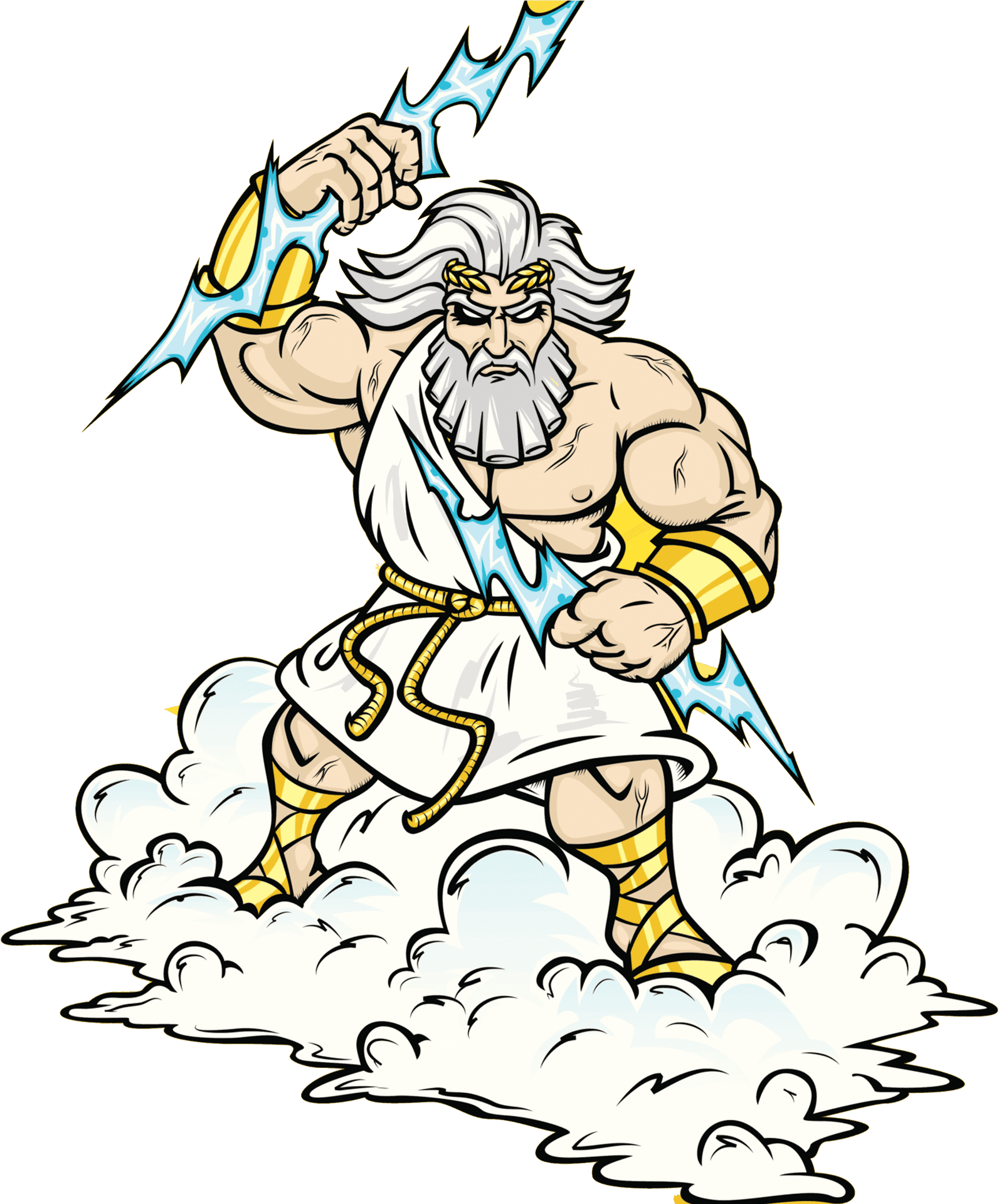 Zeus Greek God Thunderbolt Illustration PNG image