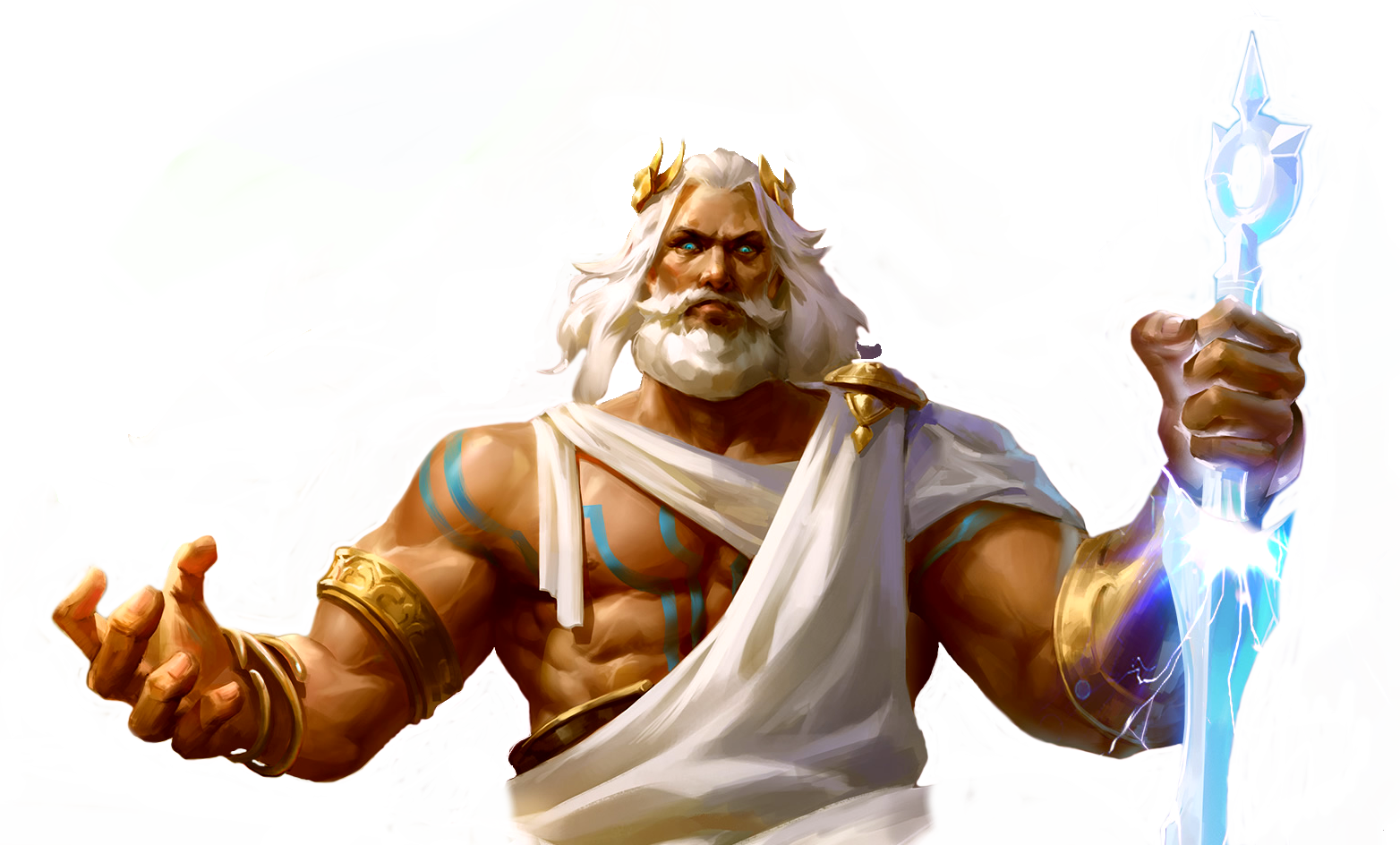 Zeus Greek God Thunderbolt Illustration PNG image