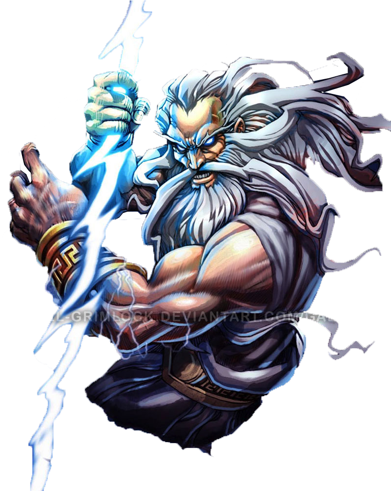 Zeus Greek Godof Thunder Artwork PNG image