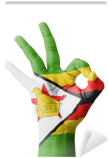 Zimbabwe Flag Peace Sign Hand Gesture PNG image