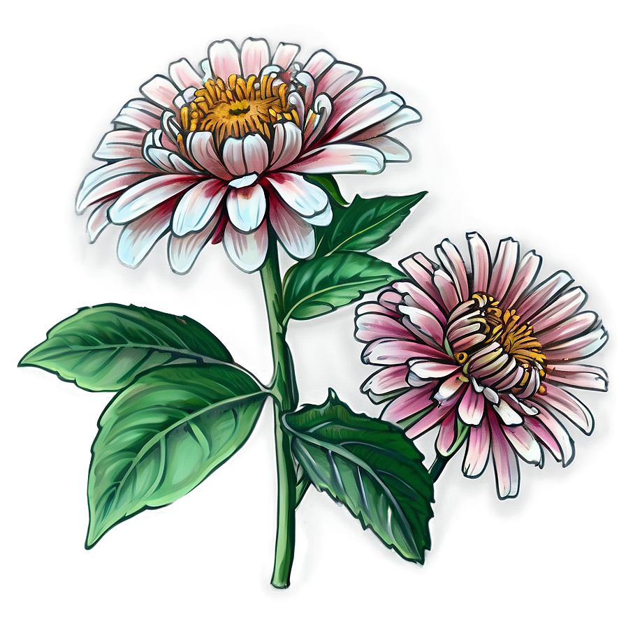 Zinnia Flower Sketch Png 05252024 PNG image