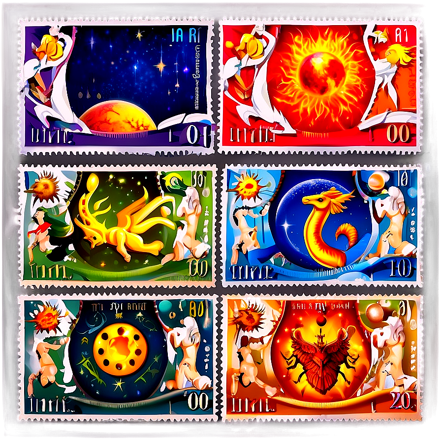 Zodiac Signs Postage Stamp Png 29 PNG image