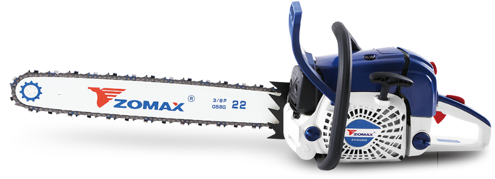 Zomax Chainsaw Product Showcase PNG image