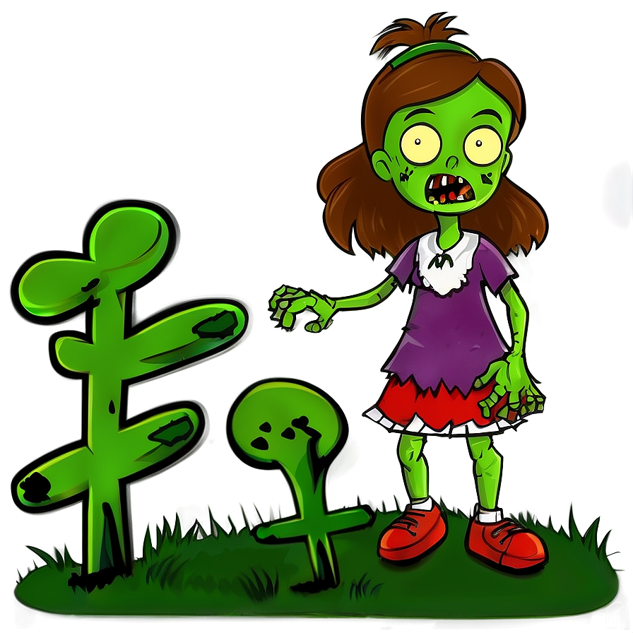 Zombie Girl Cartoon Png Mpk PNG image