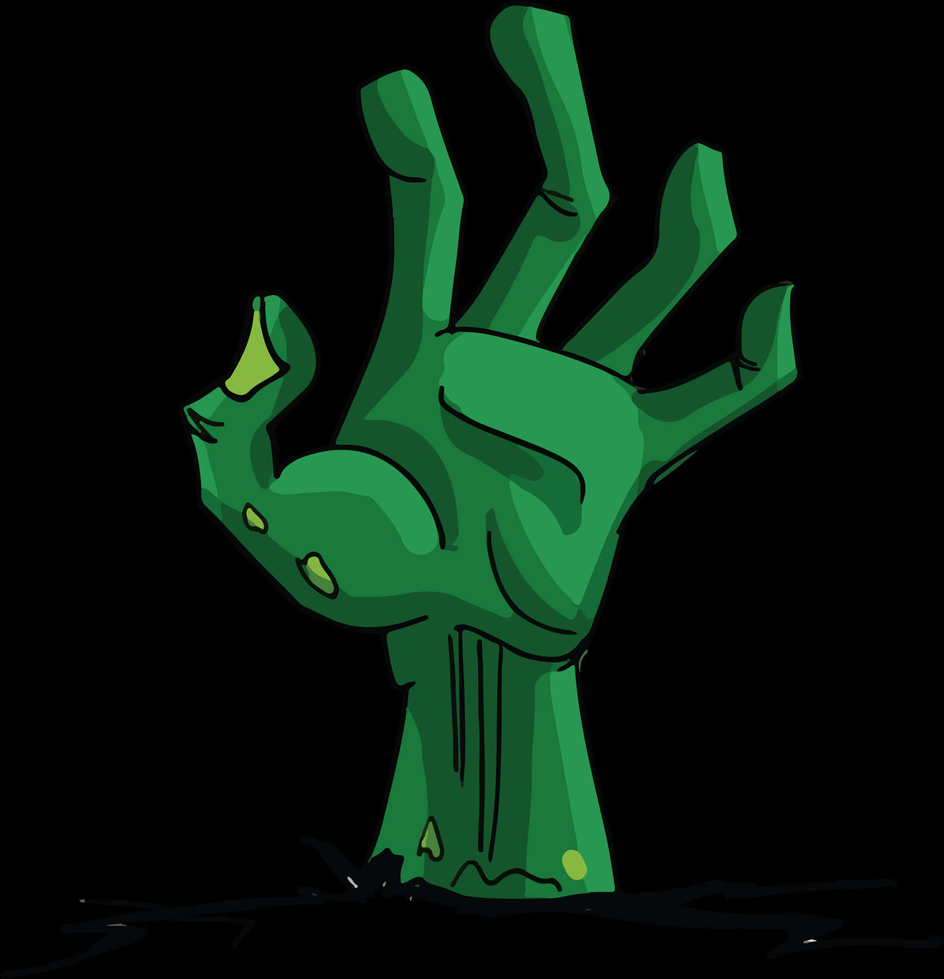 Zombie Hand Rising From Ground PNG image