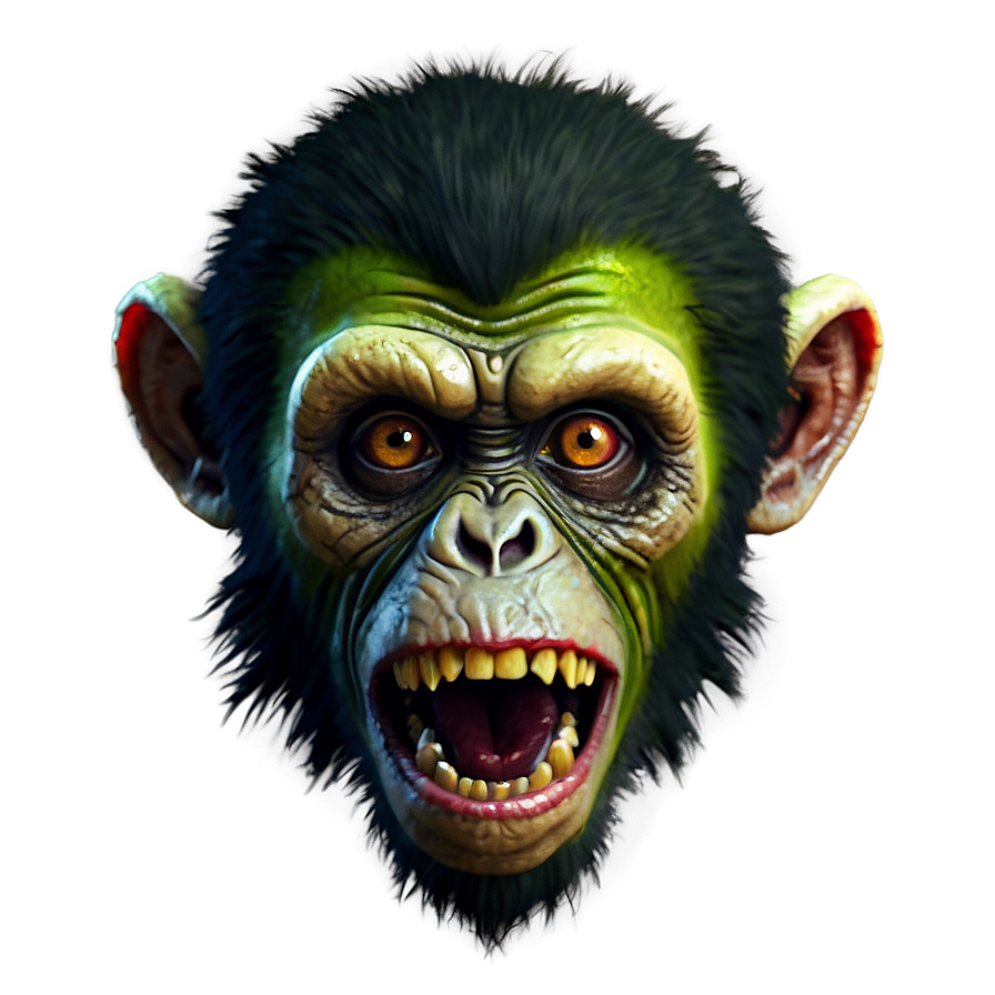 Zombie Monkey Face Horror Png Wby11 PNG image