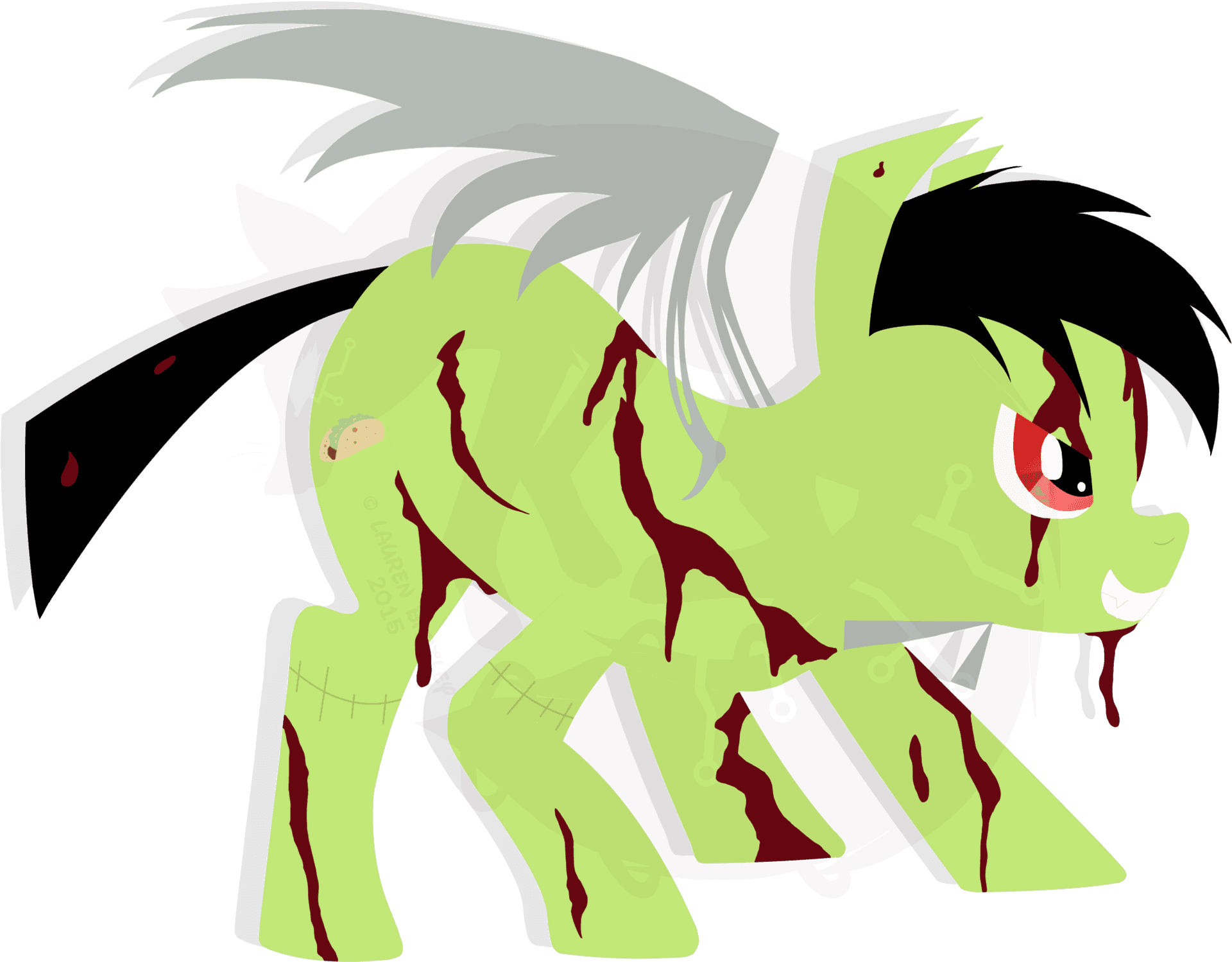 Zombie Pony Illustration PNG image