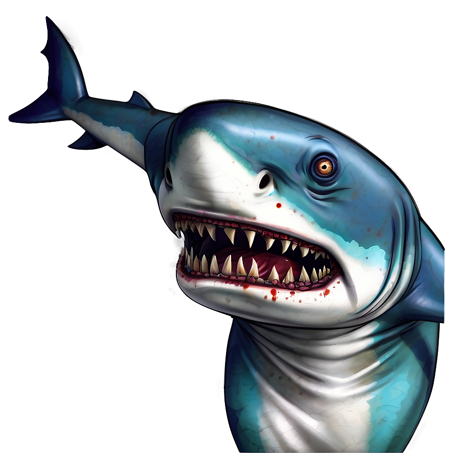 Zombie Shark Cartoon Png 06262024 PNG image