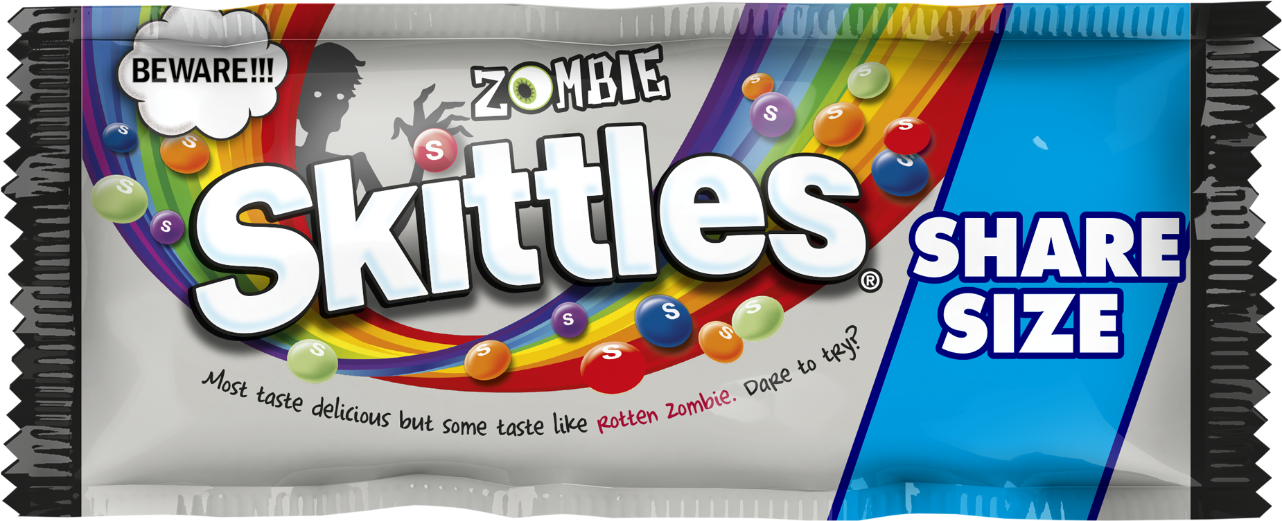 Zombie Skittles Share Size Package PNG image