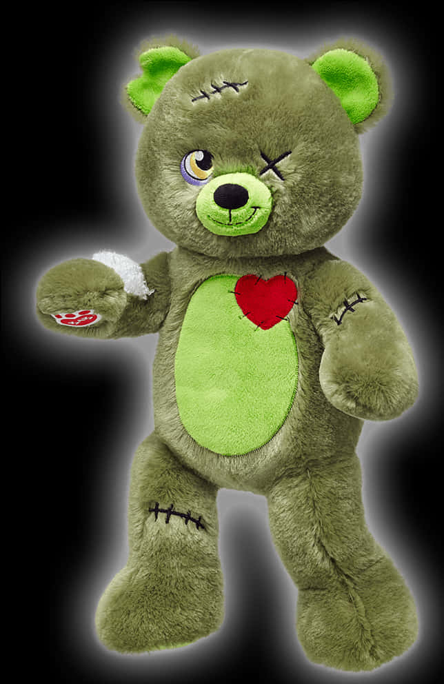 Zombie Teddy Bear Plush Toy PNG image