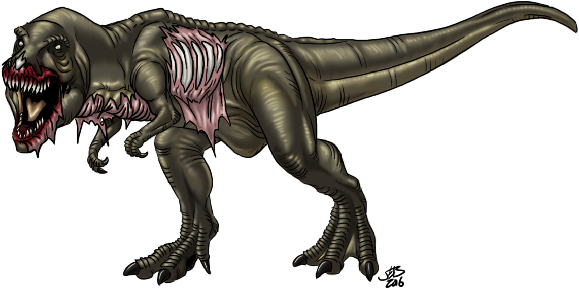 Zombie Tyrannosaurus Rex Illustration PNG image