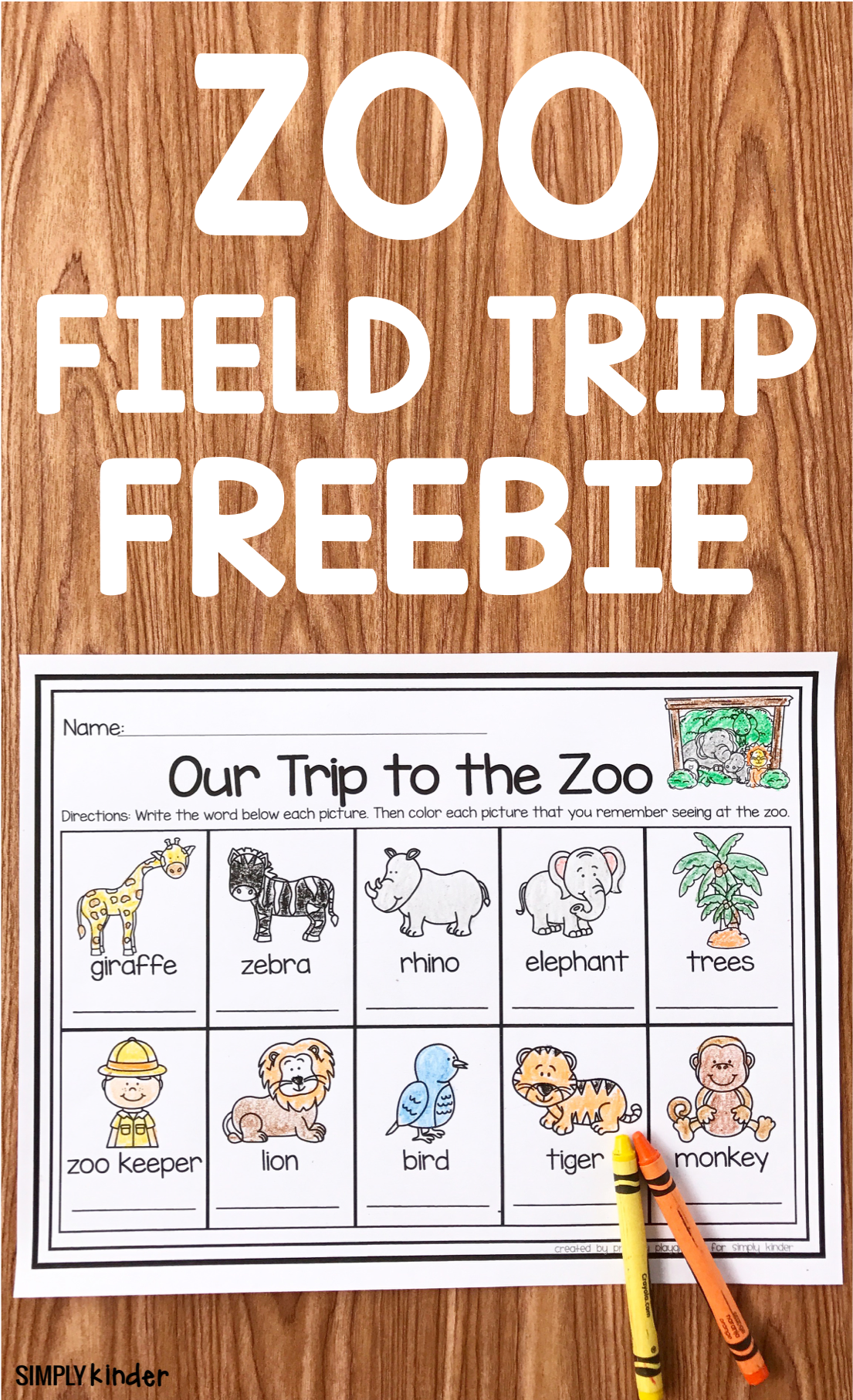 Zoo Field Trip Activity Sheet PNG image