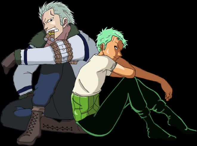 Zoro_and_ Smoker_ One_ Piece_ Anime PNG image