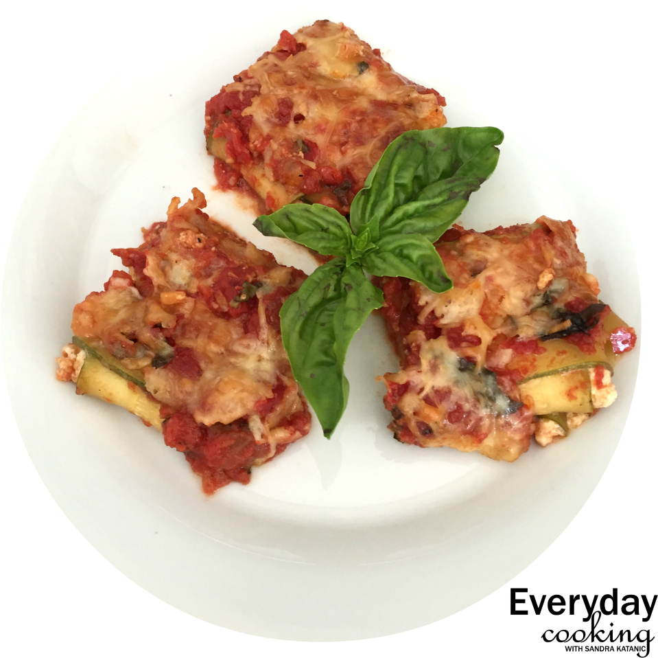 Zucchini Lasagna Platedwith Basil PNG image