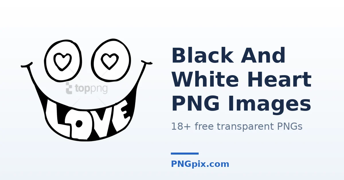 Black And White Heart PNG images