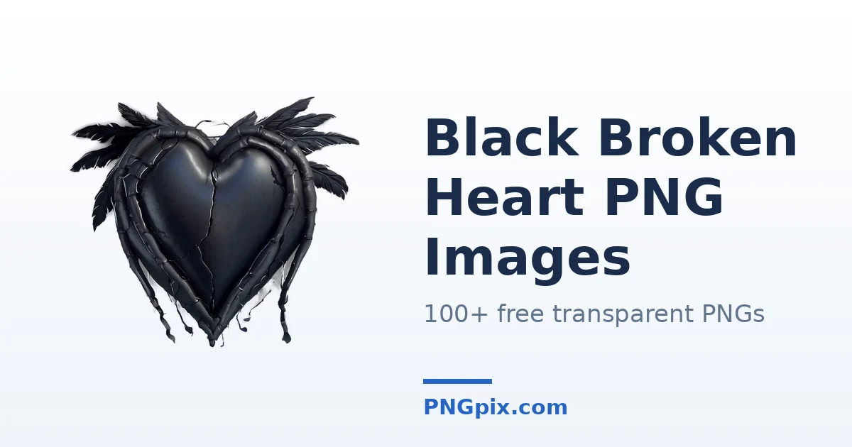 Black Broken Heart PNG images