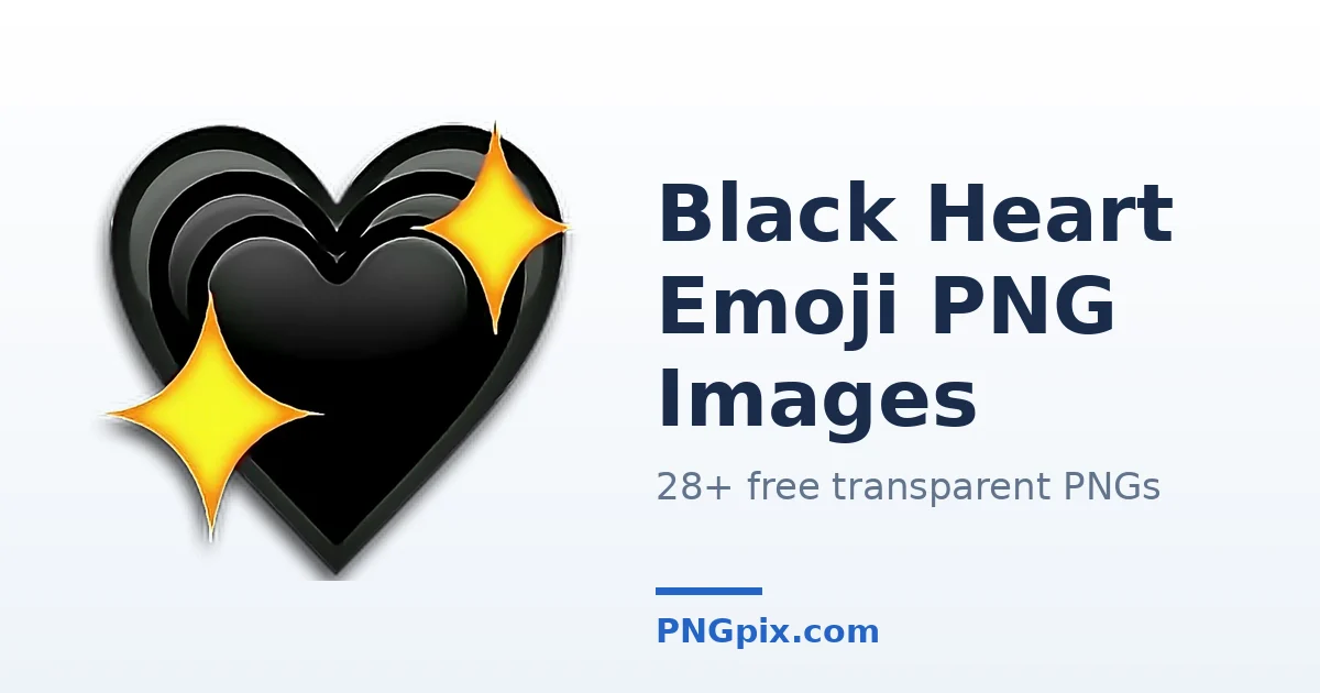 Black Heart Emoji PNG images