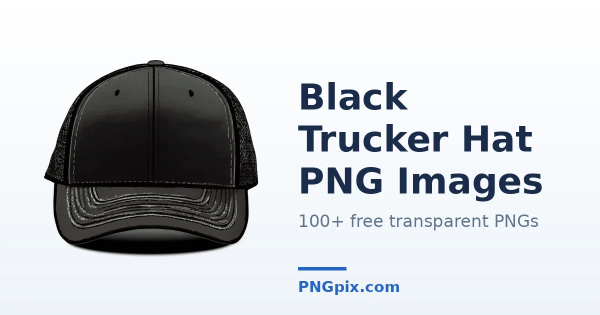 Black Trucker Hat PNG images