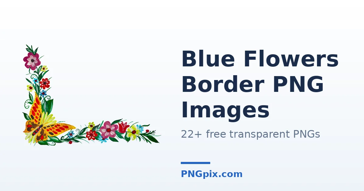 Blue Flowers Border PNG images