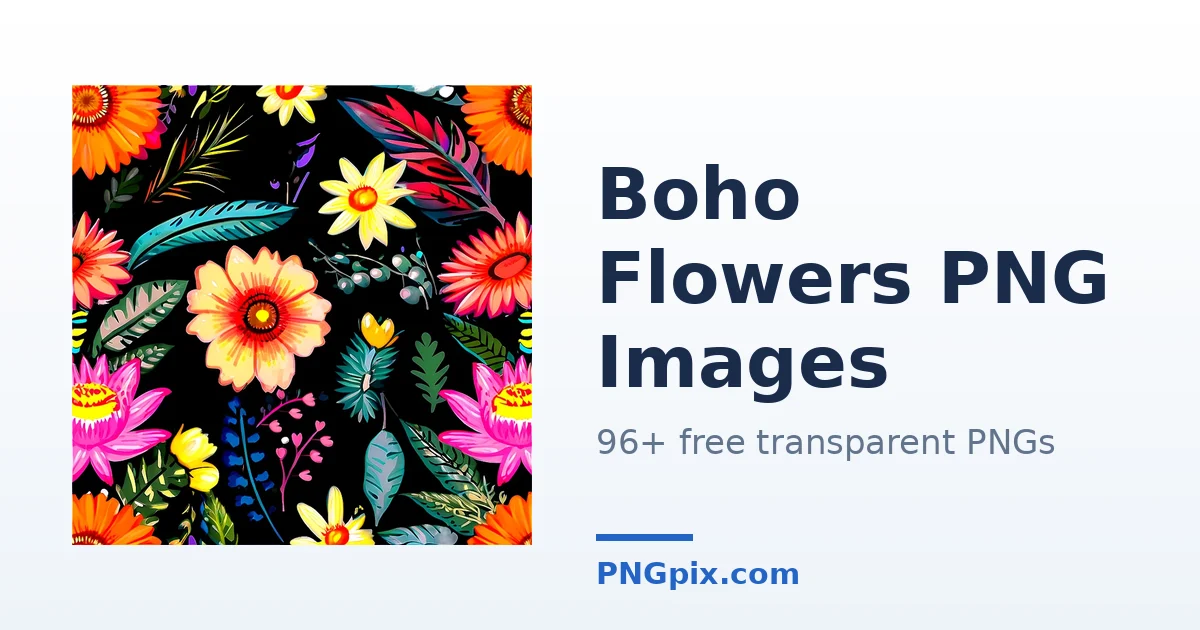 Boho Flowers PNG images