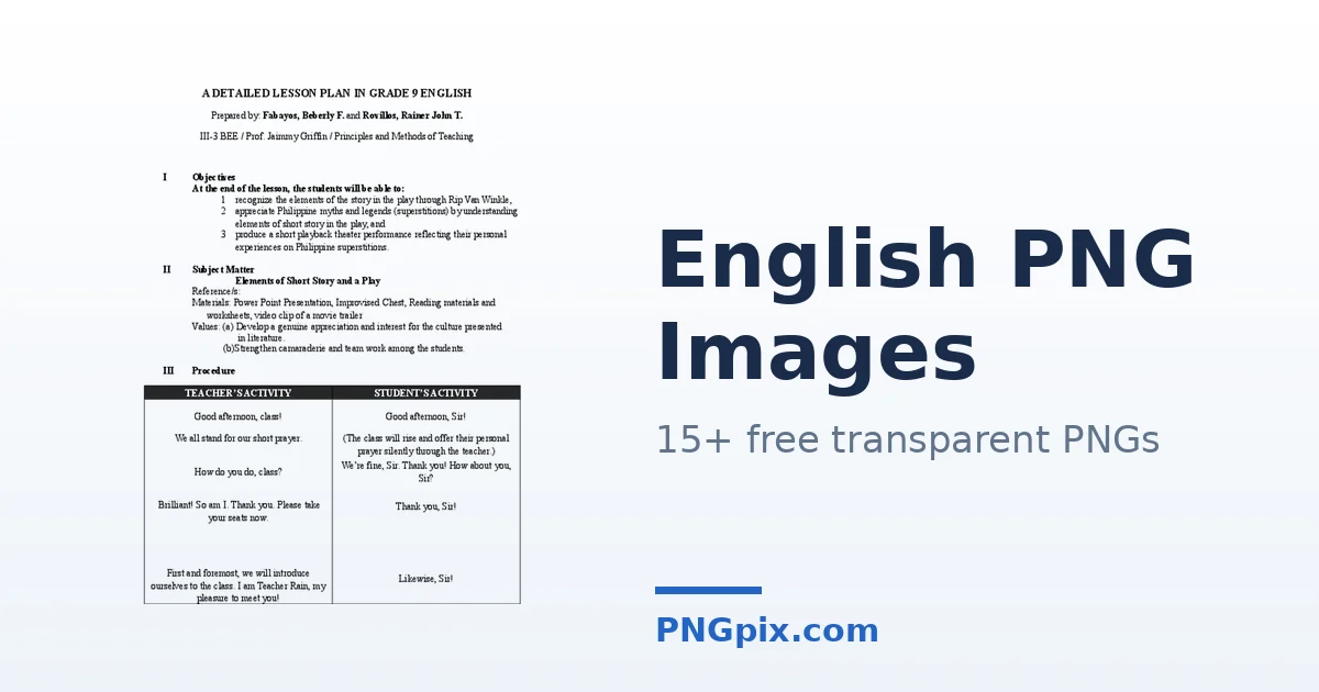 English PNG images