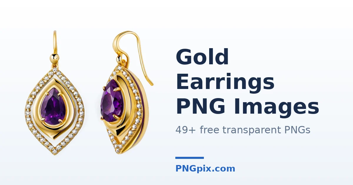 Gold Earrings PNG images