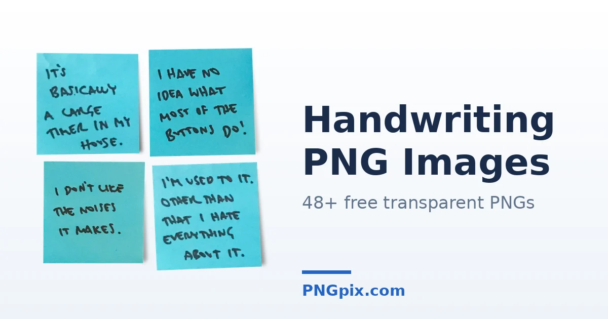 Handwriting PNG images